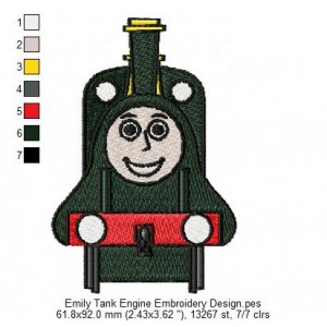 Emily Tank Engine Embroidery Design